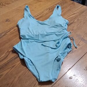 Andie Womens Bathing Suit SMALL LIGHT SKY BLUE BELMAR Swimwear One Piece CABANA